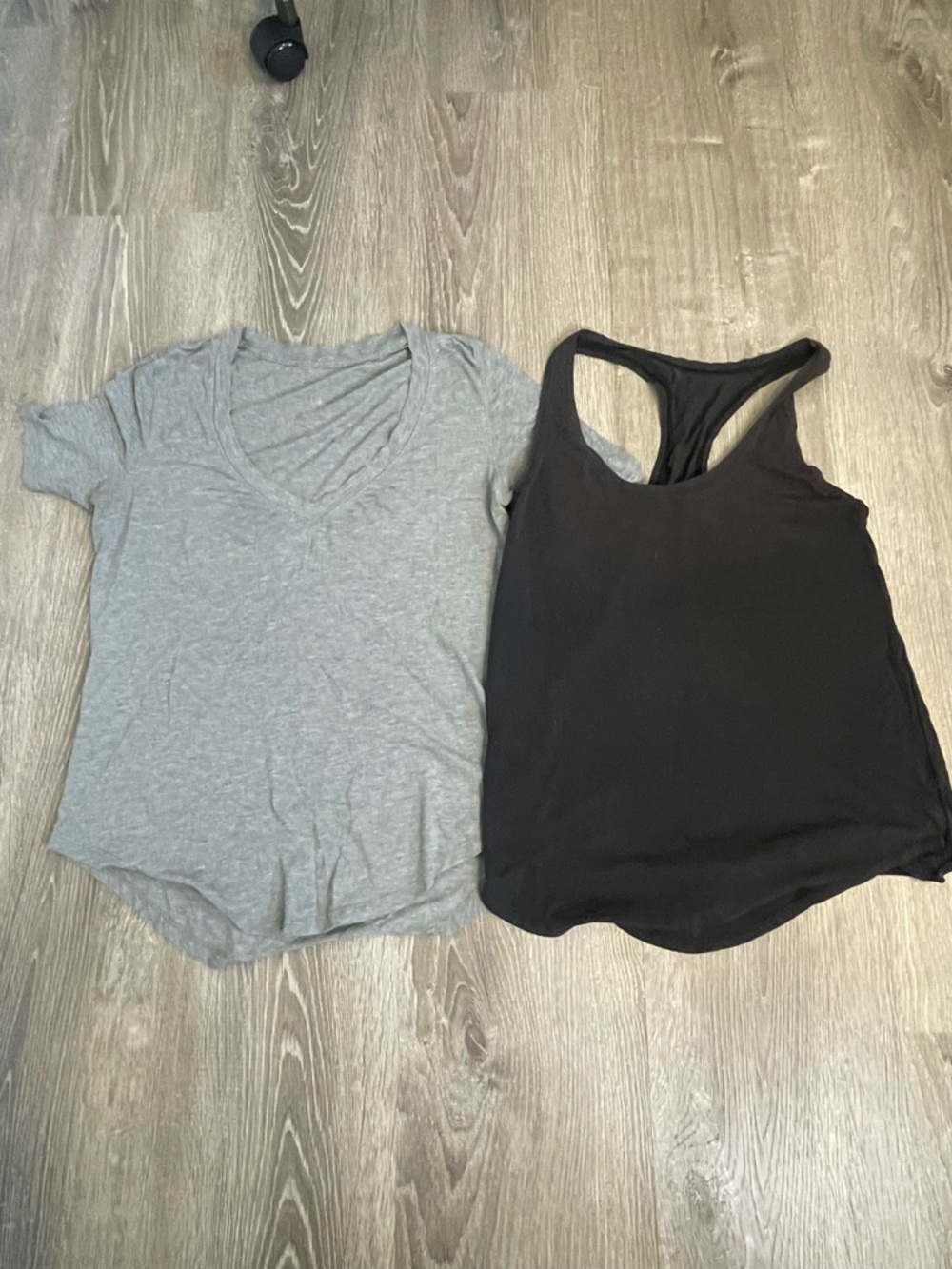 Lululemon Black Racerback Tank & Grey Shirt